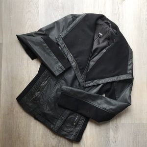 Mossimo faux leather and fabric size zip jacket S